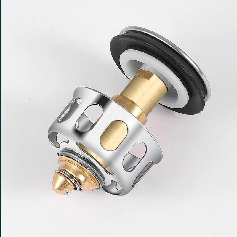 Basin Drains Universal Metal Filter Valve Pop-up Drainer Waste Stopper Bathtub Strainer Plug Hair Catchers Bathroom Accessories
