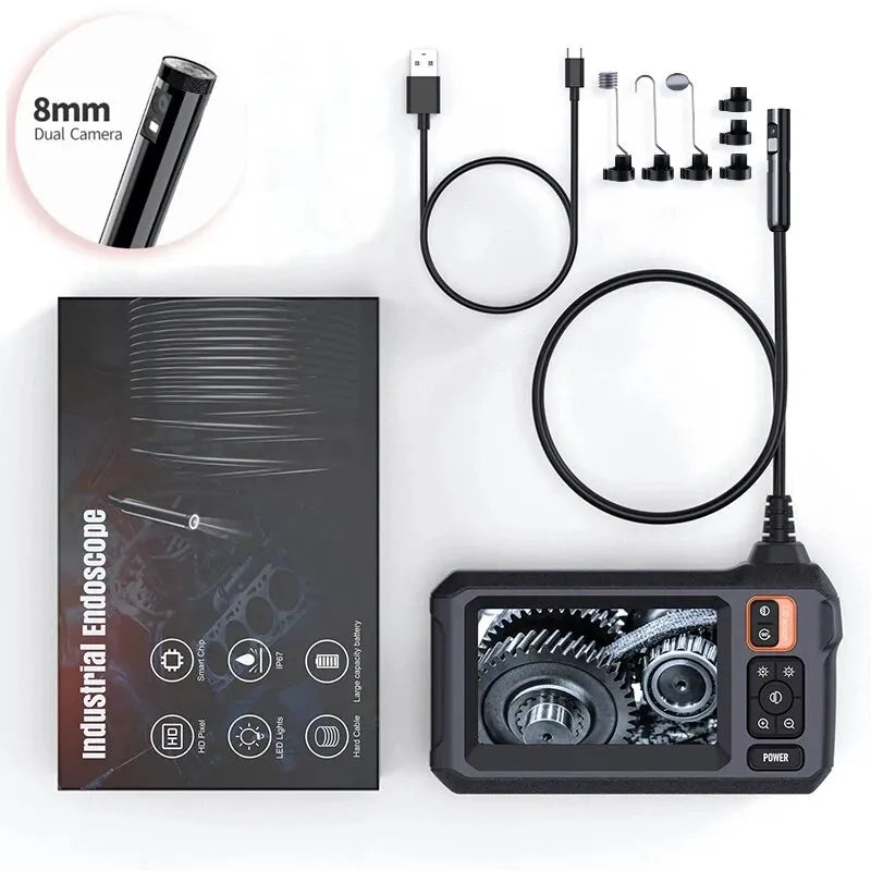 Industrial Endoscope Inspection Camera 4.3" IPS HD 1080P Single Dual Lens Borescope Sewer Camera IP67 Waterproof Snake Camera