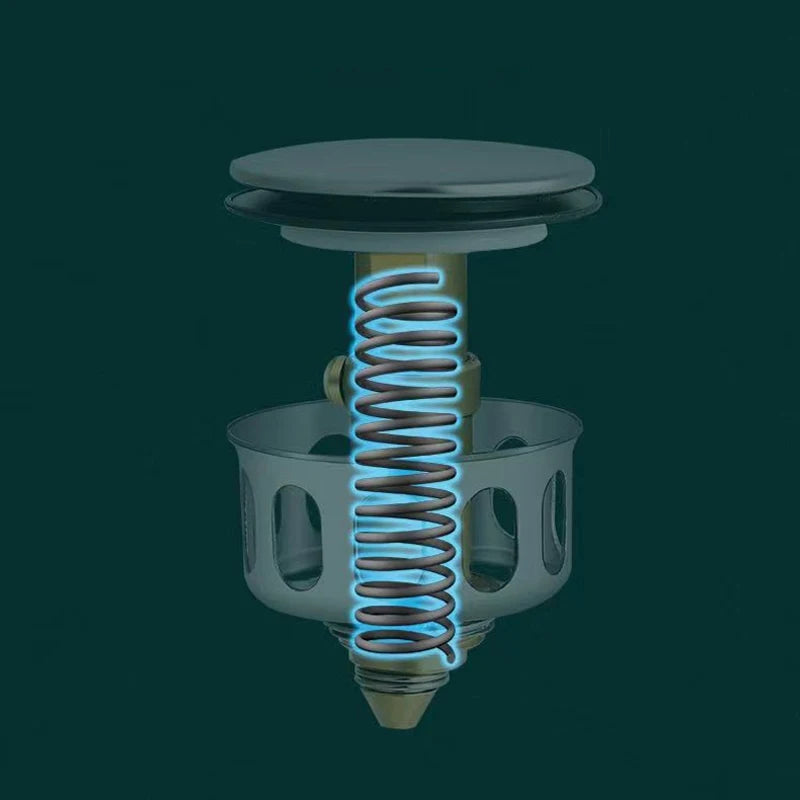 Basin Drains Universal Metal Filter Valve Pop-up Drainer Waste Stopper Bathtub Strainer Plug Hair Catchers Bathroom Accessories