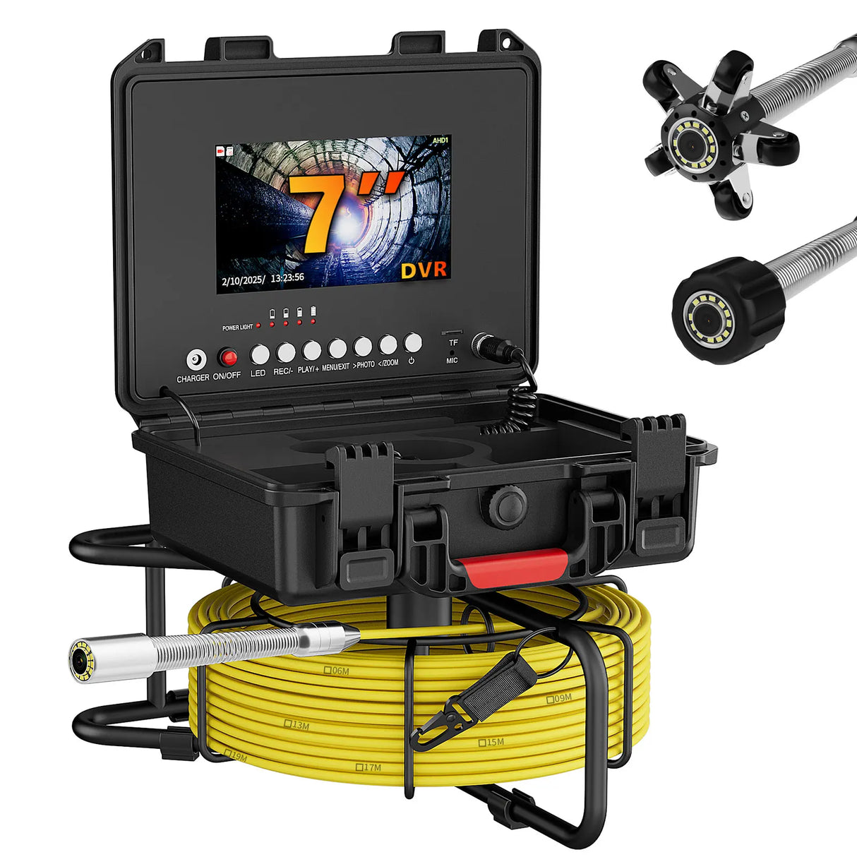 Sewer Pipe Inspection Camera 7inch Drain Sewer Pipeline Industrial Endoscope DVR Video Recording