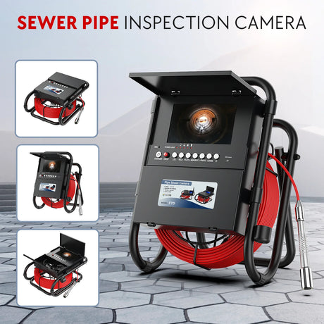 20/30/50M Sewer Camera, 7" Screen Pipeline Inspection Camera with DVR 16GB,23mm Waterproof Camera with 12 LEDs 4500mAH Battery