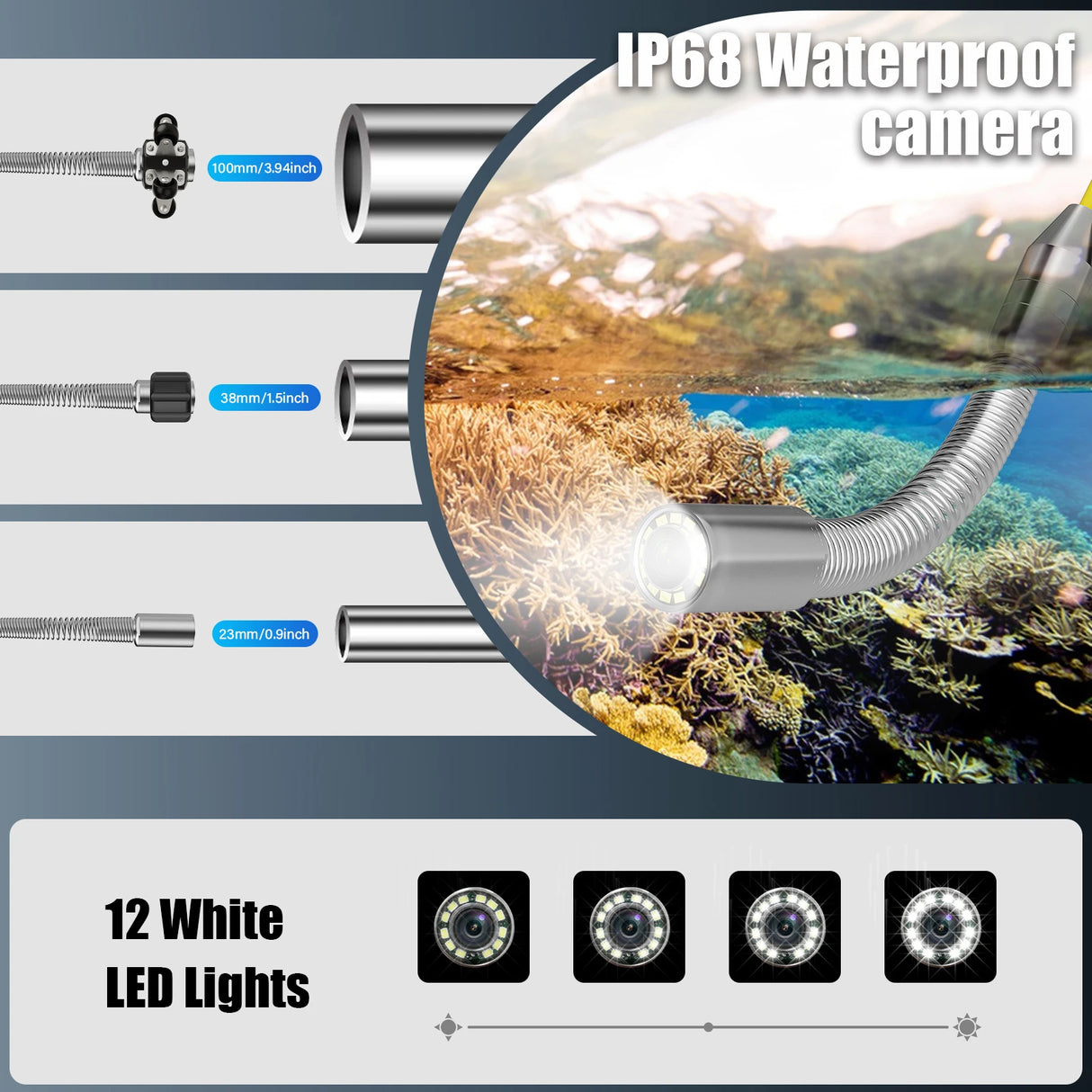 7inch Sewer Pipe Inspection Camera 17MM/23MM DVR Drain Sewer Pipeline Industrial Endoscope with 2650MA Battery 16GB Card