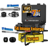 Sewer Inspection Camera -17/23mm Sewer Camera with Flexible Snake Tube,12 High-Brightness LEDs, IP68 Waterproof Endoscope Camera