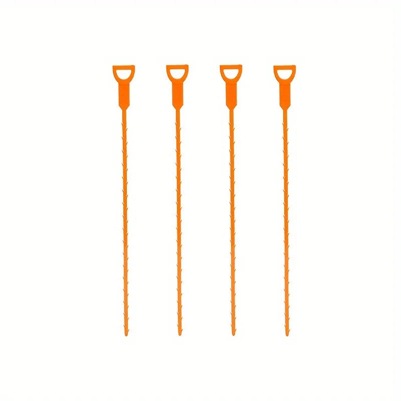 4pcs Drain Hair Foreign Matter Clogging Removal Rod Pipe Unclogging Gadget Applied To The Kitchen Sink At Home, Bathroom Bathtub