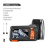 4.3 Inch Single & Dual-Lens Industrial Endoscope 1080 5.5mm IP67 Waterproof Snake Camera With Semi-Rigid Cable for Sewer