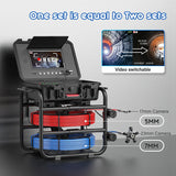 9″Sewer Pipe Inspection Camera with 17/23mm Dual Cameras/Cables and Self-Leveling 512HZ Locator Drain Industrial Endoscope