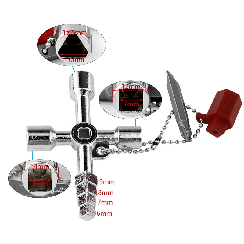 Universal Manhole & Access Key Set - 5-in-1 Multi-Purpose Tool for Septic Tanks & Drainage Systems