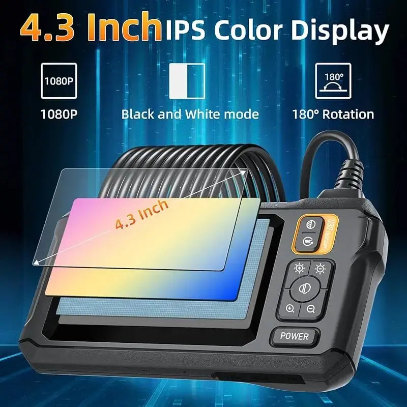 Industrial Endoscope Inspection Camera 4.3" IPS HD 1080P Single Dual Lens Borescope Sewer Camera IP67 Waterproof Snake Camera