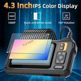 Industrial Endoscope Inspection Camera 4.3" IPS HD 1080P Single Dual Lens Borescope Sewer Camera IP67 Waterproof Snake Camera