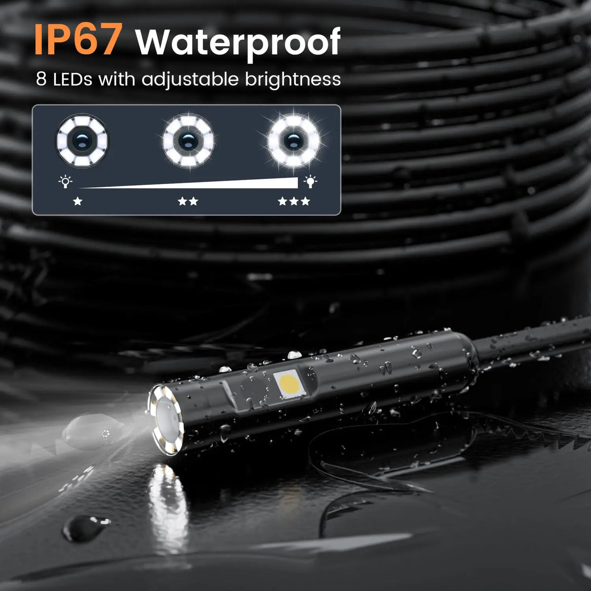 4.3 Inch Single & Dual-Lens Industrial Endoscope 1080 5.5mm IP67 Waterproof Snake Camera With Semi-Rigid Cable for Sewer