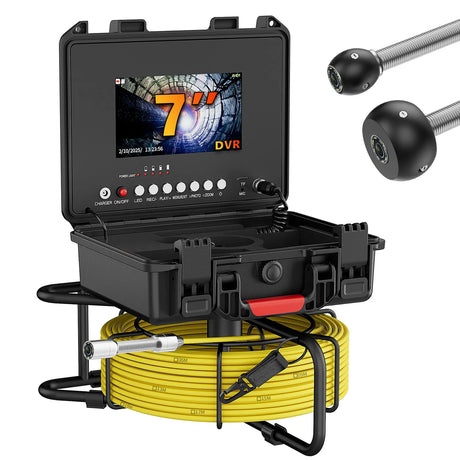 Sewer Pipe Inspection Camera 7inch Drain Sewer Pipeline Industrial Endoscope DVR Video Recording