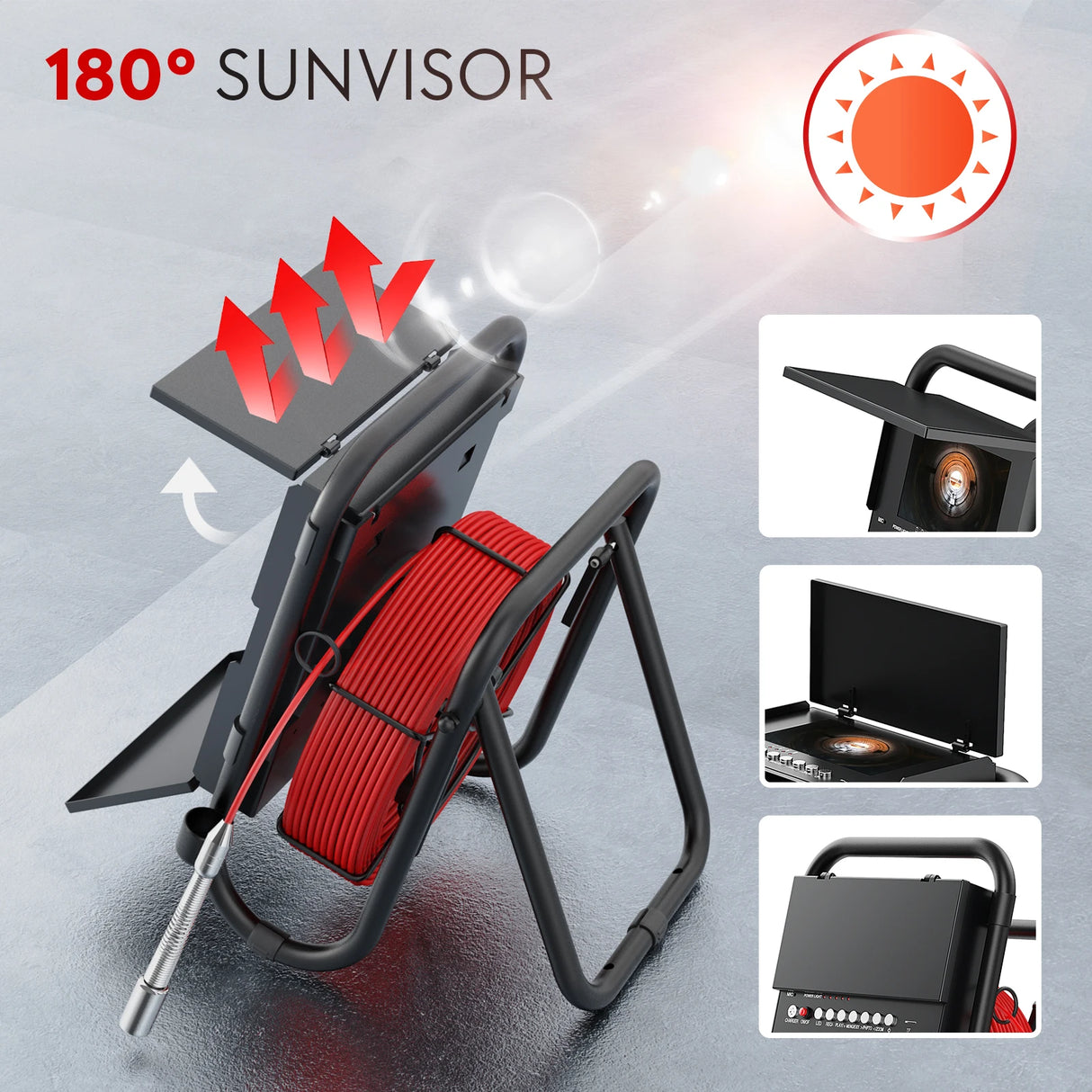 20/30/50M Sewer Camera, 7" Screen Pipeline Inspection Camera with DVR 16GB,23mm Waterproof Camera with 12 LEDs 4500mAH Battery