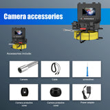 Sewer Inspection Camera -17/23mm Sewer Camera with Flexible Snake Tube,12 High-Brightness LEDs, IP68 Waterproof Endoscope Camera