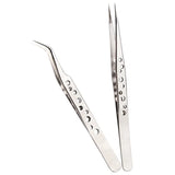 Electronics Industrial Tweezers Precision  Anti-static Curved Straight Tip Stainless Forceps Phone Repair Hand Tool